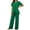 Green, variant on Purcolt Women's 2 Piece Elegant Wrap Asymmetrical Top and Wide Leg Pants Summer Casual Outfits Matching Sets for Vacation Travel