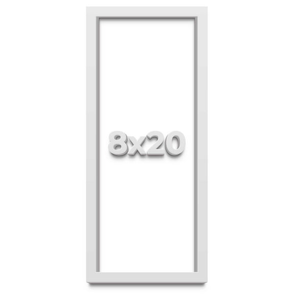 8x20 Shadow Box Frame White | 2 Inches Deep Real Wood Contemporary Shadowbox Display Frame | UV