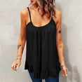 thumbnail image 2 of Mujeres moda sexy sin mangas color sólido chaleco tops tanque chaleco con volantes dobladillo blusa Pompotops lopia999693, 2 of 6