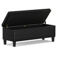 thumbnail image 4 of Afton 48 inch Wide Contemporary Rectangle Storage Ottoman Bench in Midnight Black Vegan Leather, 4 of 13