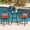2 Swivel Bar Stools and 1 Height Table, variant on SOLAURA Patio Swivel Rocker Dining Chairs Set of 2, Outdoor Textilene Chairs for Porch, Garden, Backyard, Deck, and Lawn, Blue
