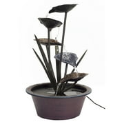 Gardens Decor Lotus Leaf Fountain 22"H Metal