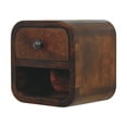 thumbnail image 3 of Lesuto Extra Mini Curved Chestnut Bedside with Open Slot - Modern, Wood, chestnu, 3 of 9