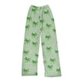 thumbnail image 5 of CCRFTGI Pants for Girls&nbsp;10-12 Casual Cute Bowknot Print Lounge Pants 2025 Fashion Trendy Pants Basic Wide Leg Lounge Pj Pants Green 140, 5 of 6