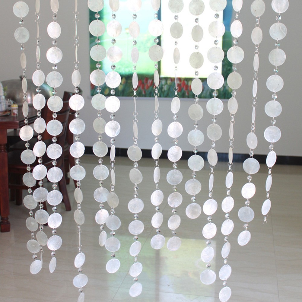 1M Natural Shell Crystal Finished Bead Hanging Curtain DIY Entrance ...