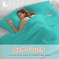 thumbnail image 5 of Turquoise Bedding 3 Piece Duvet Cover Set Full Size, Modern Pure Turquoise Soft Microfiber Comforter Cover with Zipper Closure & Pillowcases, Wrinkle & FadeResistant Quilt Cover, 5 of 9