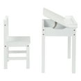 thumbnail image 3 of Flip Top Kids Table and Chair Set, White P2-Grade MDF Activity Desk with Storage Compartment, Ergonomic Study Play Set for Bedroom Playroom Age 3+, 3 of 9