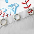 thumbnail image 3 of Manfei Sport Baseball Blackout Curtains, Ice Cream Drip Monogrammed XCurtains Pack of 2 (42x84 Each), Light Blue X, 3 of 5