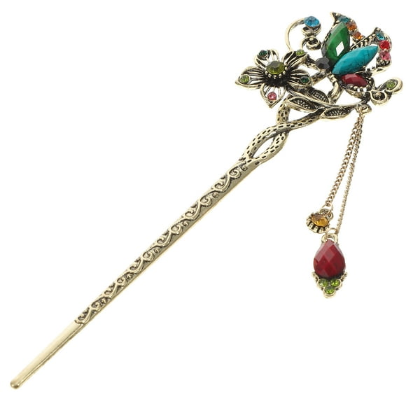 SHISUYAN 1Pcs Classical Hairpin Colorful Blue 15x4x1cm Alloy DIY Hairstyle Accessory for Girls
