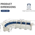 thumbnail image 6 of LLappuil 168" Modular Sectional Sofa, 5 Seat Modular Sectional Sofa with Storage, 25.6“ Seat Deep Corner Sofa White, 6 of 8