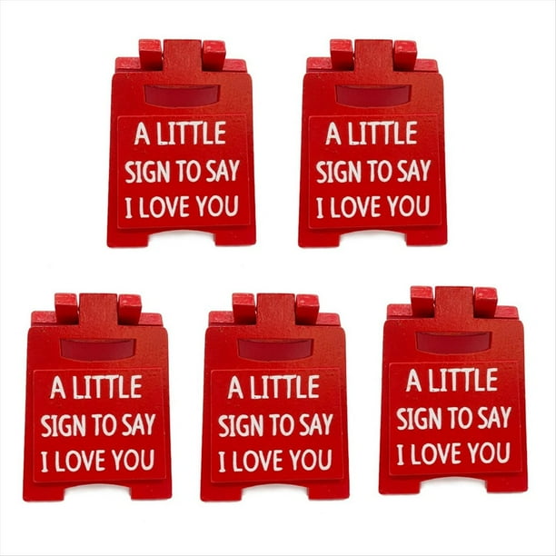 Letrero Pequeño Love You, Decoración de Mini Letrero con Tema de Amor, Placa de Letrero en Lenguaje de Amor Romántico, Decoración de Escritorio de Oficina en Casa