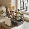 thumbnail image 4 of Bxaolu Stainless Steel Sponge Holder with Kitchen Sink Storage Rack Countertop Organizer for Dishcloth Soap Brushes Space Saving Kitchen Rack - Gray, 4 of 6