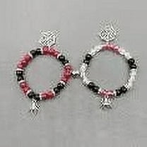 2 Pcs Heart - Shaped Magnetic Friendship & Lover Bracelets with Spider Pendants. Ideal Valentine's Gift, Great for Cosplay Accessories