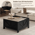 thumbnail image 5 of Alden Design Farmhouse Square Lift Top Coffee Table with Hidden Compartments, Black & Gray, 5 of 9