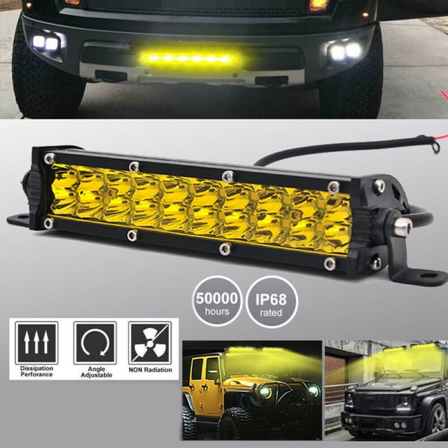 Barra de luz LED de trabajo con lente amarilla de 20 pulgadas, 180W, lámpara de conducción antiniebla para coche, lámpara para camión 4WD
