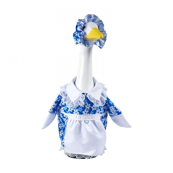 XIBUFE Spring Porch Goose Clothes,23 Inches,Outdoor Patio Yard Lawn Art Decoration,Porch Goose Clothes
