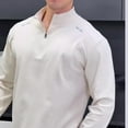 thumbnail image 4 of pstuiky Camisas de manga larga abrigadas para hombre, Camiseta deportiva informal de manga larga para hombre, color liso, con cuello alto, media cremallera y hebilla, ajustada m, 4 of 7