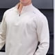 thumbnail image 4 of pstuiky Camisas de manga larga abrigadas para hombre, Camiseta deportiva informal de manga larga para hombre, color liso, con cuello alto, media cremallera y hebilla, ajustada m, 4 of 7
