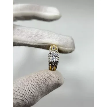 2Ct Princess Cut Lab Created Diamond Women's Engagement Ring 14K Yellow Gold Plated