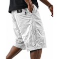 thumbnail image 2 of Men's Mid Length Cargo Shorts with Unique Curved Pockets and Adjustable Drawstring, Relaxed Fit for Daily Wear Outdoor Adventures or Weekend Errands White XXL, 2 of 4
