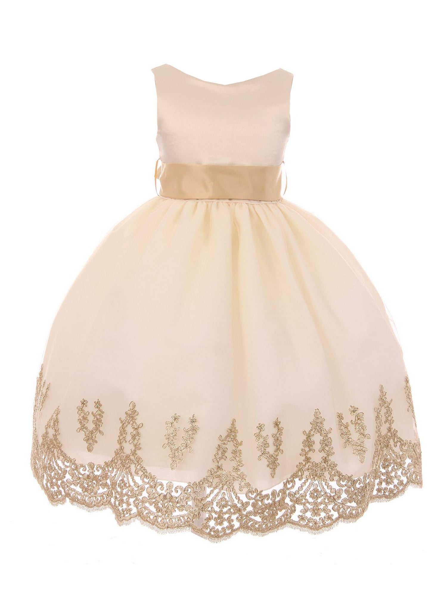 big girls gold dress