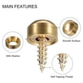thumbnail image 4 of Uxcell 8Pack 9mm Decorative Screws with Caps Mirror Screws for Mirrors Tables Gold, 4 of 6