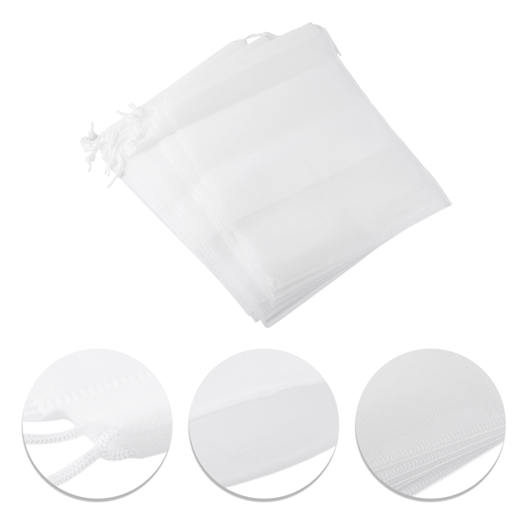 Unique Bargains 10 Pcs  Dustproof Shoe Dust Bag Shoes Storage Bag Travel Drawstring Storage Bag White