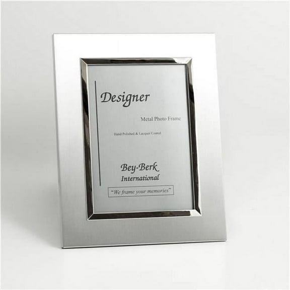 Bey-Berk International SF177-12 8 x 10 in. Brushed Metal Picture Frame with Easel Back - Silver