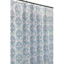 Serafina Home Paisley Floral Blue, Pink And Gray Fabric Shower Curtain for Bathroom: Elegant Damask