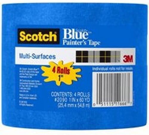3M Scotch Blue 1.88 in. W x 60 yd. L Blue Medium Strength Painter's Tape 6 pk — Interior & Exterior Use, Professional Finish