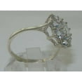 thumbnail image 3 of LBG British Made 14k White Gold Natural Aquamarine Womens Statement Ring - 33 size options - Size 10, 3 of 6