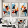 thumbnail image 1 of Designart "Fragile Wisdom Abstract in Blue" Abstract Painting Framed Wall Art Set Of 3 - Blue Modern Frame Canvas Set For Living Room Decor, 1 of 6