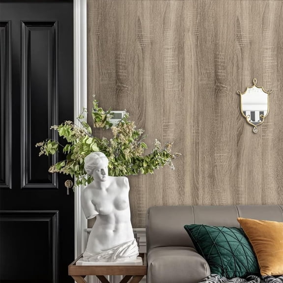 UMIGGEE Brown Wood Wallpaper Peel and Stick Wallpaper 15.7" x 118" Faux Removable Wall Paper Contact Paper Self Adhesive Wallpaper for Wall Covering Furniture Countertop Kitchen