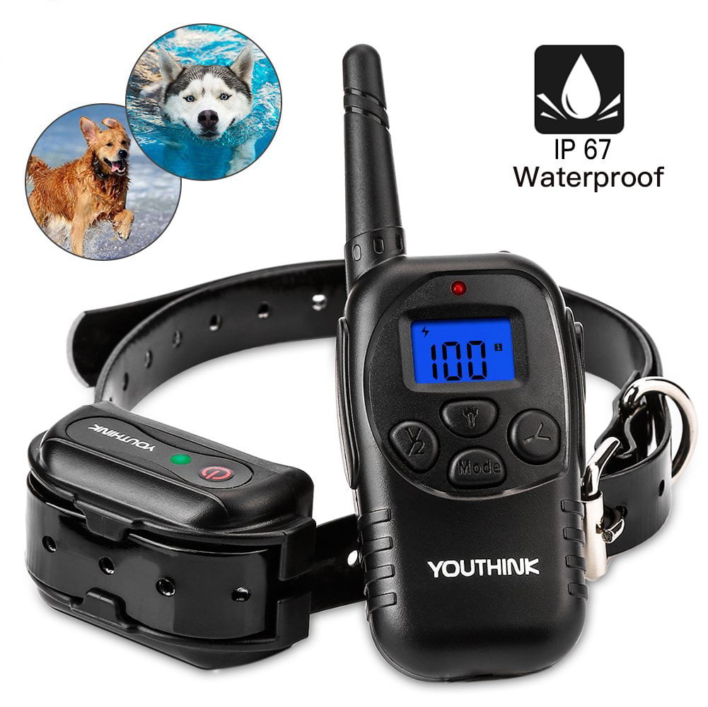 Ipets 900ft Remote Dog Shock Collar Rechargeable Waterproof Dog Training Collar 