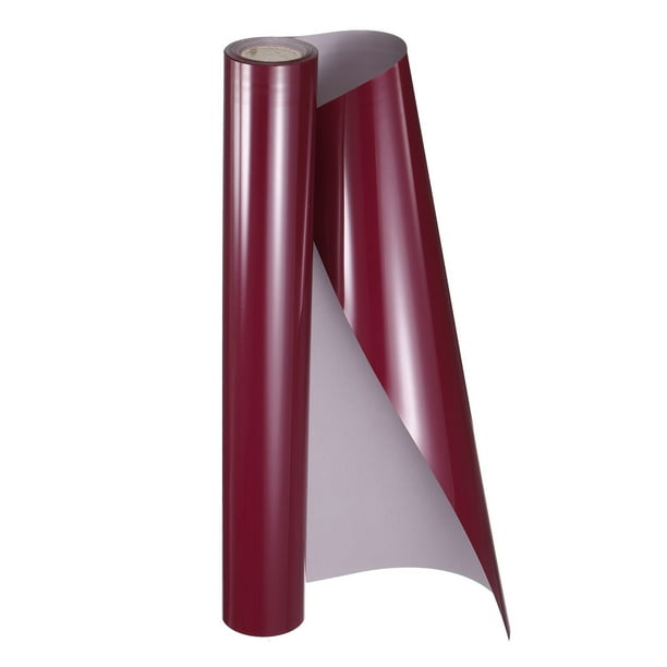 Vinilo de transferencia de calor Uxcell HTV 11.8" x 5 pies Roll PU Rojo Vino para todas las máquinas de corte, fácil de cortar y desmalezar
