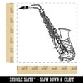 thumbnail image 2 of Alto Saxophone Woodwind Musical Instrument Self-Inking Rubber Stamp Ink Stamper - Black Ink - Large 1-1/2 Inch, 2 of 7