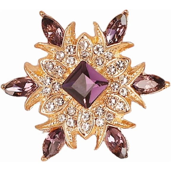 Small Marquise Rhinestone Flower Brooch Pins for Women Gold-Toned Fashion Crystal Cute Geometric Corsage Brooches Lapel Pins Suit Dress Accessories Elegant Chic Christmas Banquet Jewelry