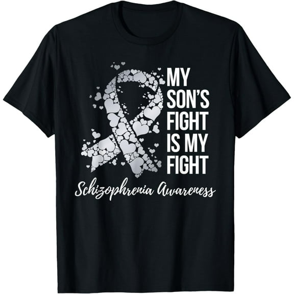 t-shirt My Son’s Fight Is My Fight Schizophrenia Awareness T-Shirt mens,black,women,funny,journey,Crew Neck, Short Sleeve,custom clothing patterns.gift