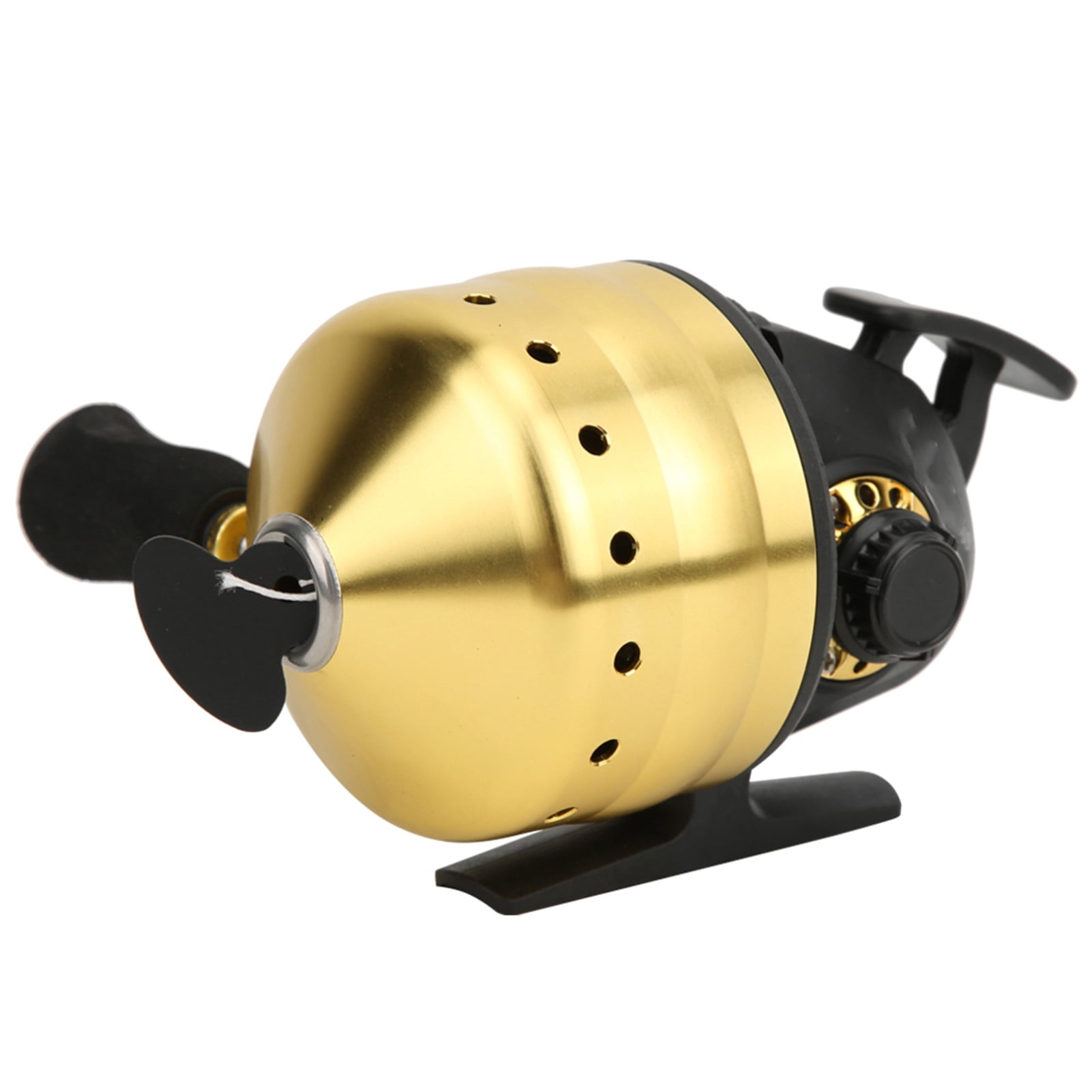 NFTIGB Golden Spincast Reel for Outdoor Bow Fishing, Closed Face Inside Lines Fish Hunting Shooting Accessory (5.12 in / 13.00 cm)