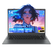 SHBIV 14" Laptop Computer,12GB RAM 128GB SSD,Intel 6500Y with 2 Cores up to 3.4GHz,1080p Display,Office 2024,Type-C PD WiFi5 BT5.0,Windows 11 for Business Study Home (Gray)