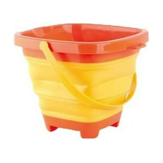 Castle Foldable Beach Sand Buckets Toy Set, 2L Silicone Collapsible Pails,  Large Multi Functions Sandbox Kit Camping Traveling Gear, Beach Buckets