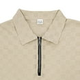 thumbnail image 6 of Fnooota Polo Shirts for Men 2025, Zipper Summer Casual Collared Short Sleeve Shirts Khaki Size 3XL, 6 of 8