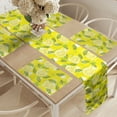 thumbnail image 2 of Ambesonne Spring Table Runner & Placemats, Fresh Lemons with Leaves, Placemat 4 pcs + Runner 12"x90", Yellow Fern Green, 2 of 2