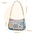 thumbnail image 3 of FORMRS Womens Shoulder Bag with Chain Strap Clutch Purse Cute Tote Handbag, Cute Cat Pattern, 3 of 7
