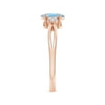 thumbnail image 2 of ANGARA Natural Solitaire Oval Aquamarine Split Shank Ring with Trio Diamonds in 14K Rose Gold for Women (Size-7x5mm) | March Birthstone, Anniversary, Jewelry Gift for Women | Natural Aquamarine Ring, 2 of 8