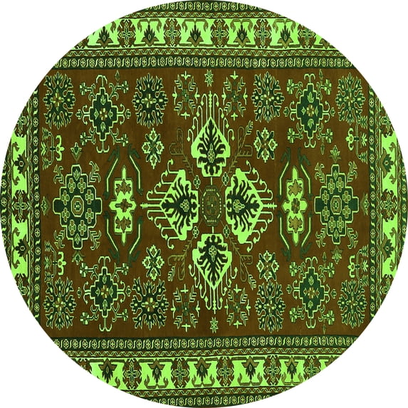 Ahgly Company Indoor Round Persian Green Traditional Area Rugs, 6' Round