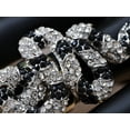 thumbnail image 4 of Womens Adjustable Silver Tone Clear Black Rhinestones Striped Snake Ring, 4 of 4