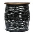 thumbnail image 2 of Rustic Mango Wood & Lace Cut Metal Side Table | Living Room End Table | Industrial Accent Table for Bedroom or Entryway, 2 of 9