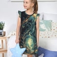 thumbnail image 4 of Balery Enchanted Forest Skull Path Camisón de princesa para niñas, pijama de algodón con mangas abullonadas, suave y bonito.-XX-Large, 4 of 6