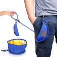 thumbnail image 5 of 2 tazones plegables para perros para viajes, plegables, portátiles y livianos para alimentos y agua (azul + amarillo), 5 of 5
